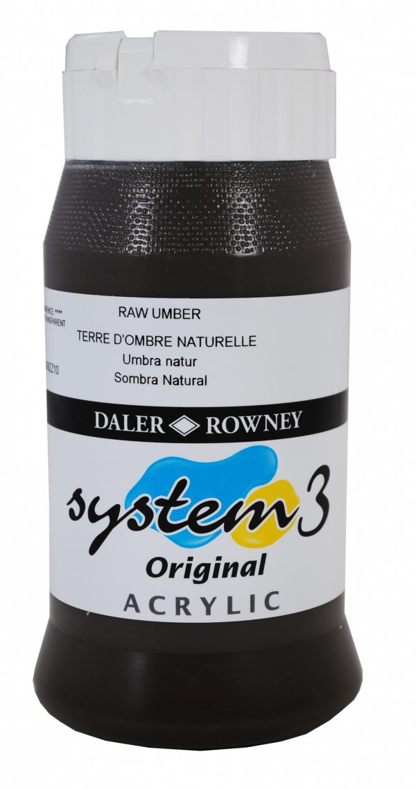 System 3 Original Acrylic Colour 500ml Raw Umber