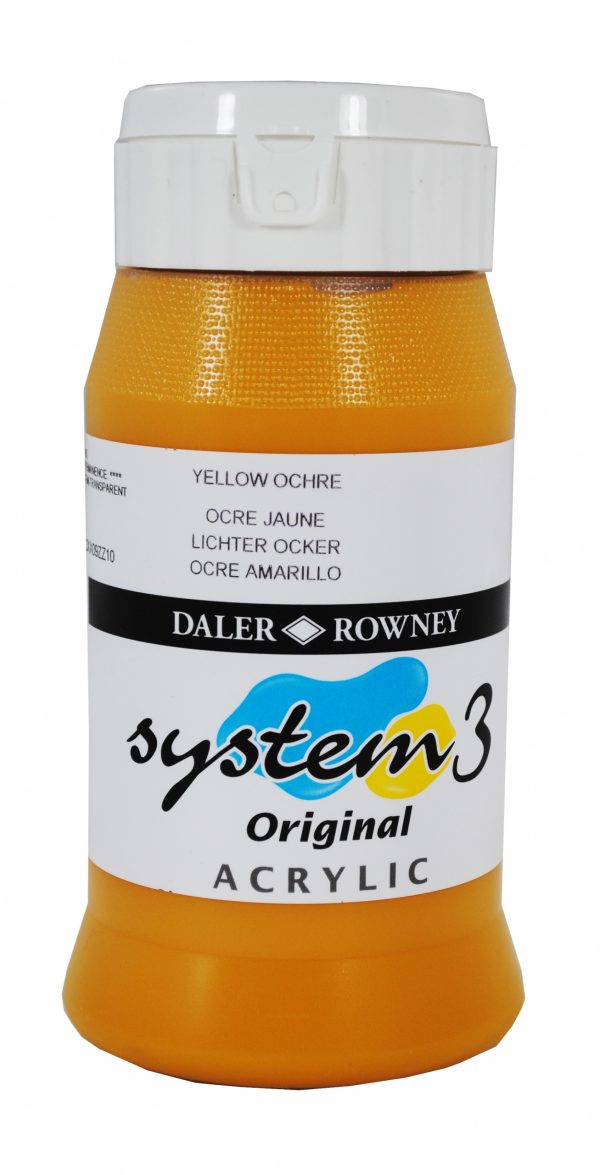 System 3 Original Acrylic Colour 500ml Yellow Ochre