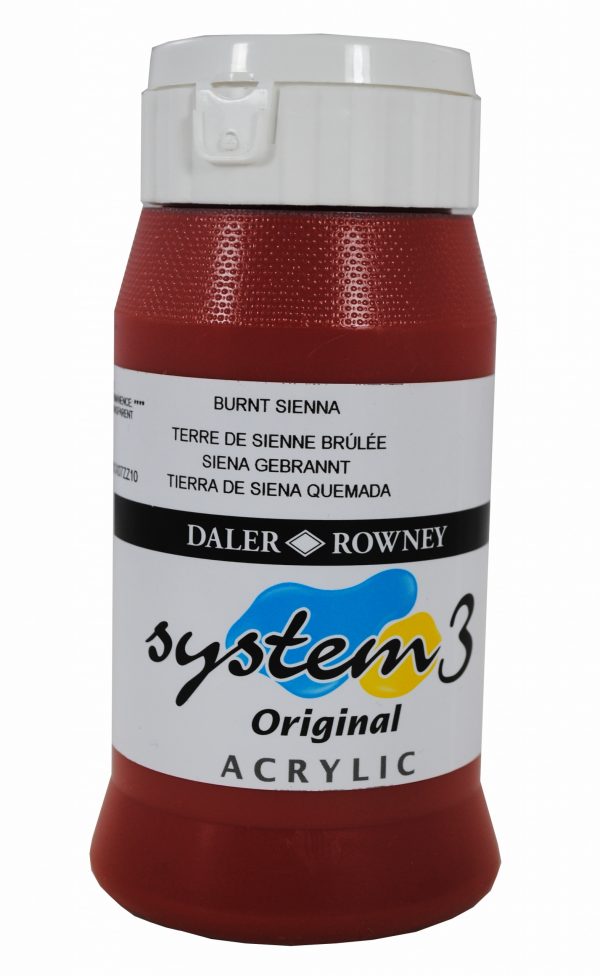 System 3 Original Acrylic Colour 500ml Burnt Sienna