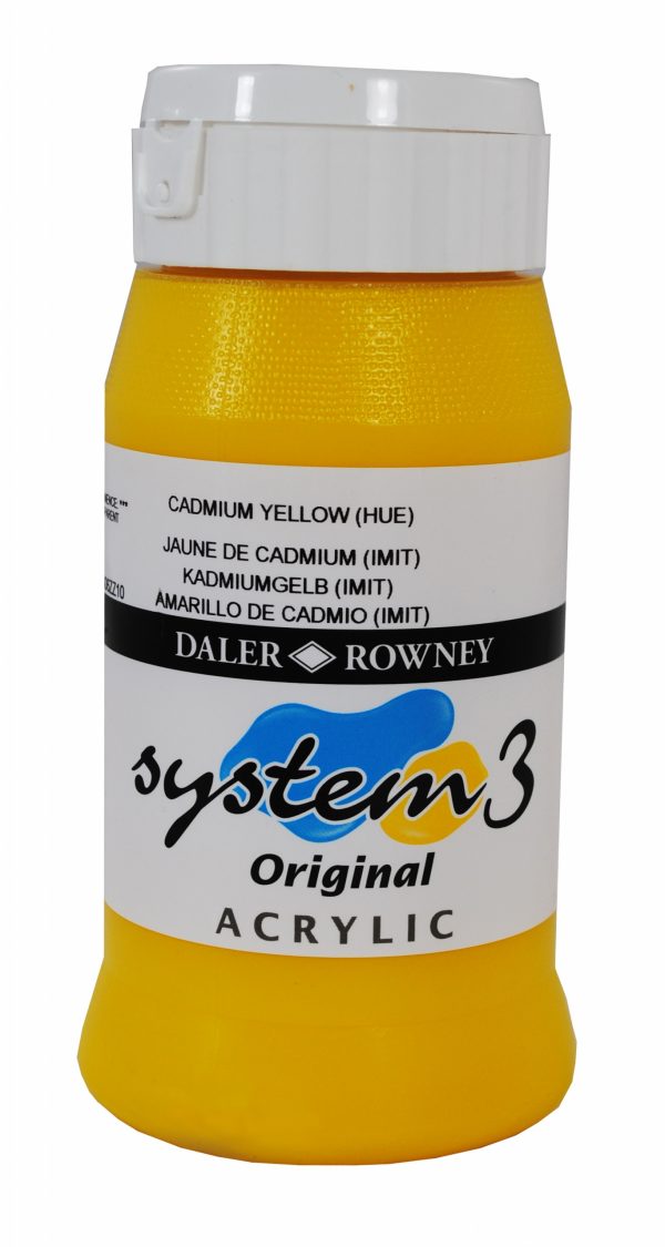 System 3 Original Acrylic Colour 500ml Cadmium Yellow Hue