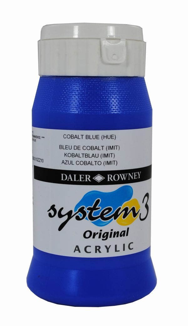 System 3 Original Acrylic Colour 500ml Cobalt Blue Hue