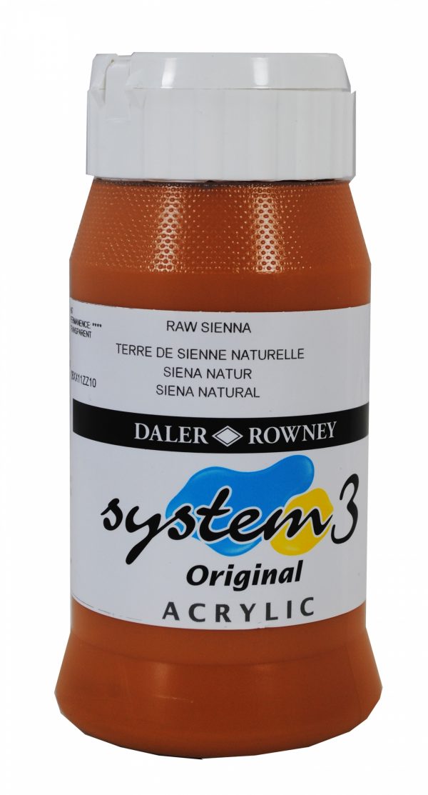 System 3 Original Acrylic Colour 500ml Raw Sienna