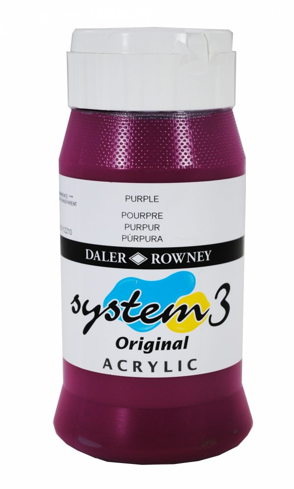 System 3 Original Acrylic Colour 500ml Purple