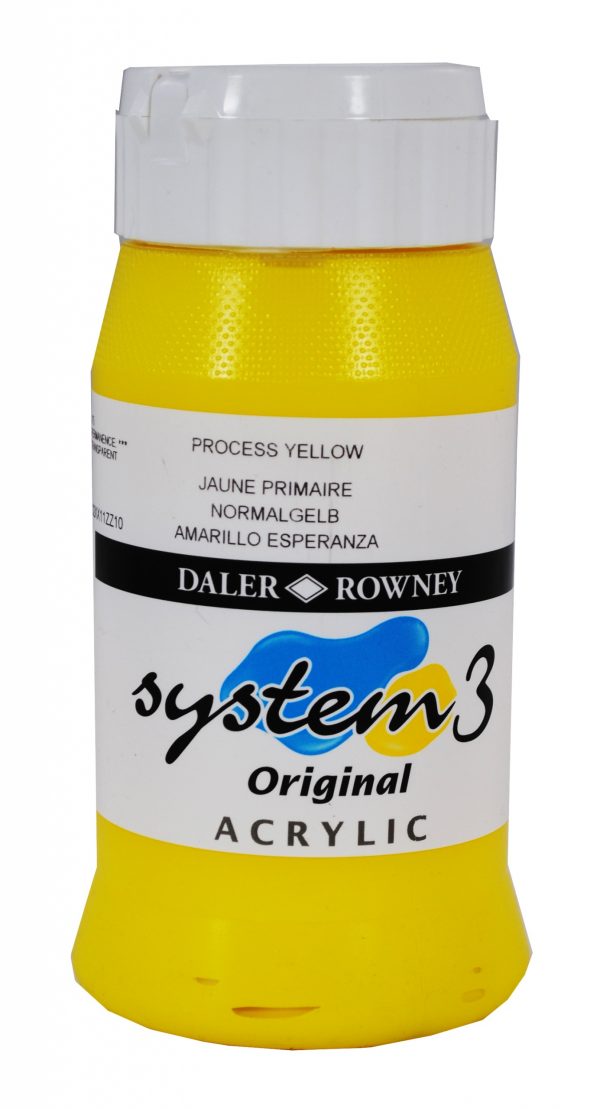 System 3 Original Acrylic Colour 500ml Process Yellow
