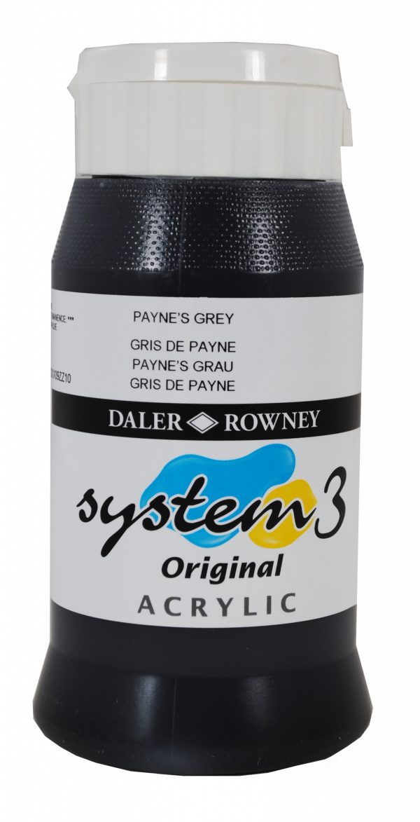 System 3 Original Acrylic Colour 500ml Paynes Grey