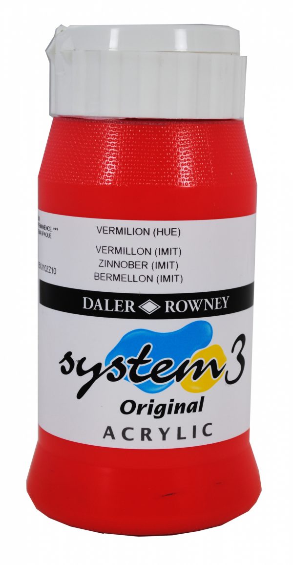 System 3 Original Acrylic Colour 500ml Vermilion Hue