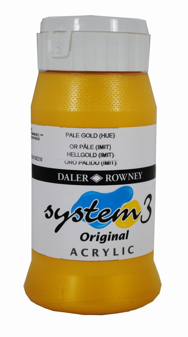 System 3 Original Acrylic Colour 500ml Pale Gold Hue