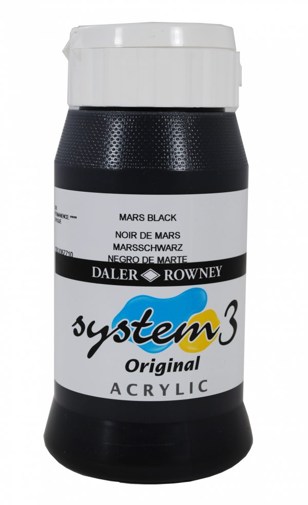 System 3 Original Acrylic Colour 500ml Mars Black