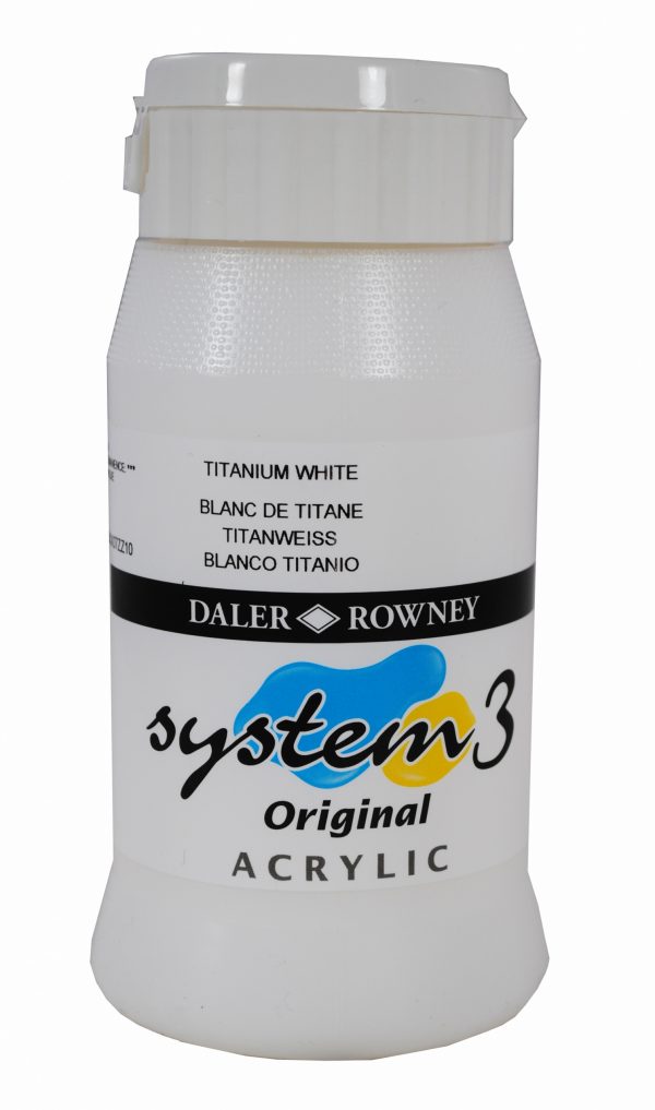 System 3 Original Acrylic Colour 500ml Titanium White