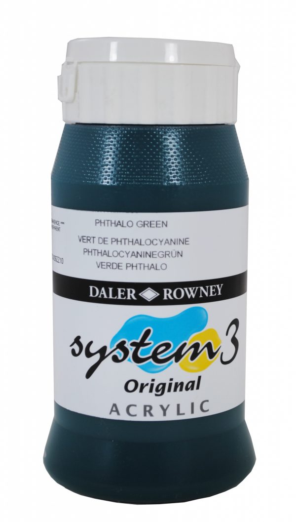 System 3 Original Acrylic Colour 500ml Phthalo Green