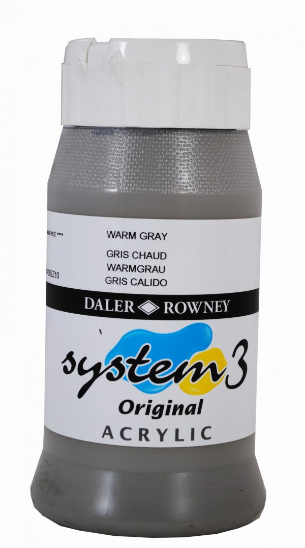 System 3 Original Acrylic Colour 500ml Warm Grey