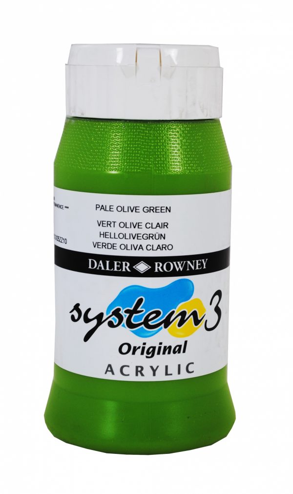 System 3 Original Acrylic Colour 500ml Pale Olive Green