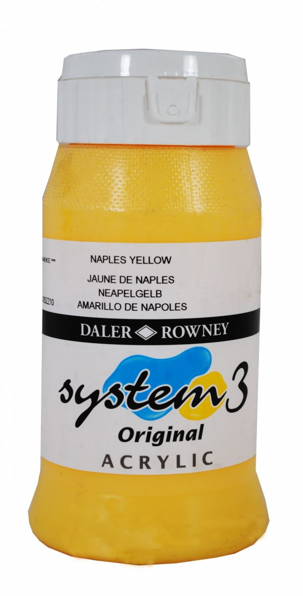 System 3 Original Acrylic Colour 500ml Naples Yellow